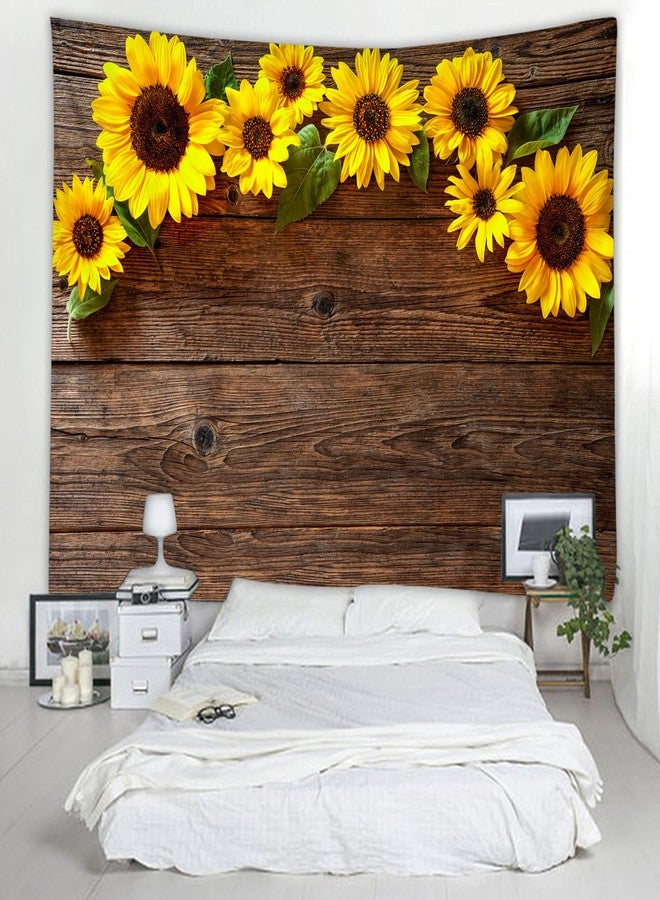 LYFANS Room Decor Aesthetic Tapestry for Bedroom and Laundry,Sunflower Flower Tapestries for Teen Girl Baby Shower Decorations Bathroom, 3D Print Brown Outdoor Garden Soft Fabric Art Wall Covering - Image 2